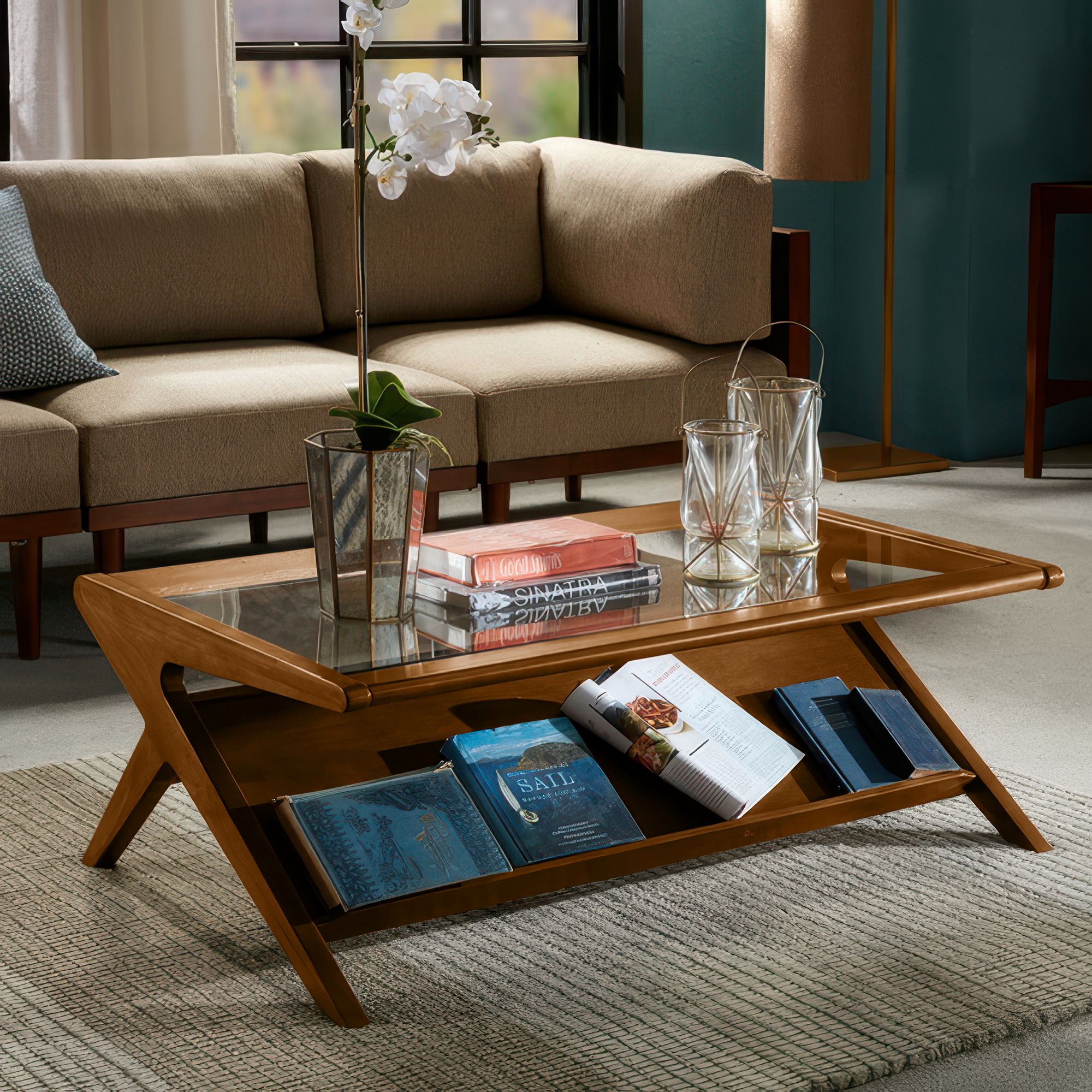 INK+IVY Rocket wood & tempered glass coffee table | Designer Living