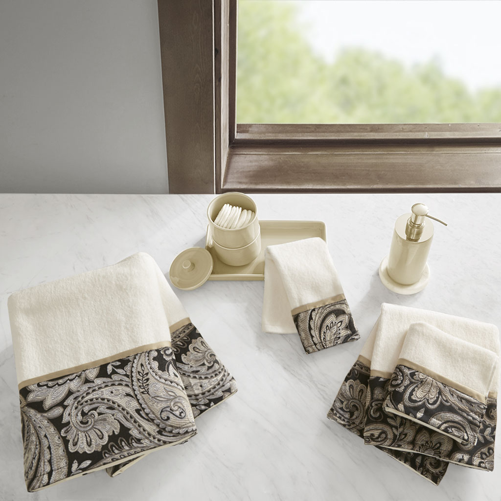 Madison Park Aubrey 6 Piece Jacquard Towel Set | Designer Living