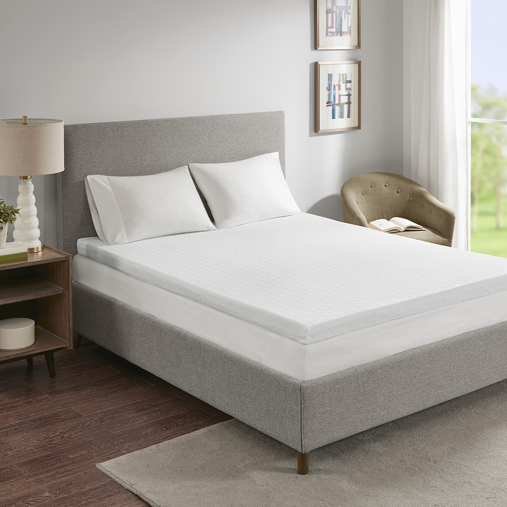 Sleep Philosophy 3 Memory Foam Mattress Topper Full White