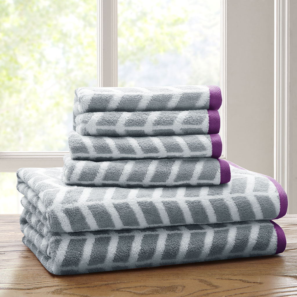 Home Essence Splendor 1000gsm 100% Cotton 6 Piece Towel Set, White