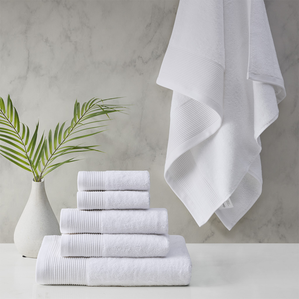 Plume 100% Cotton Feather Touch Antimicrobial Towel 6 Piece Set Seafoa